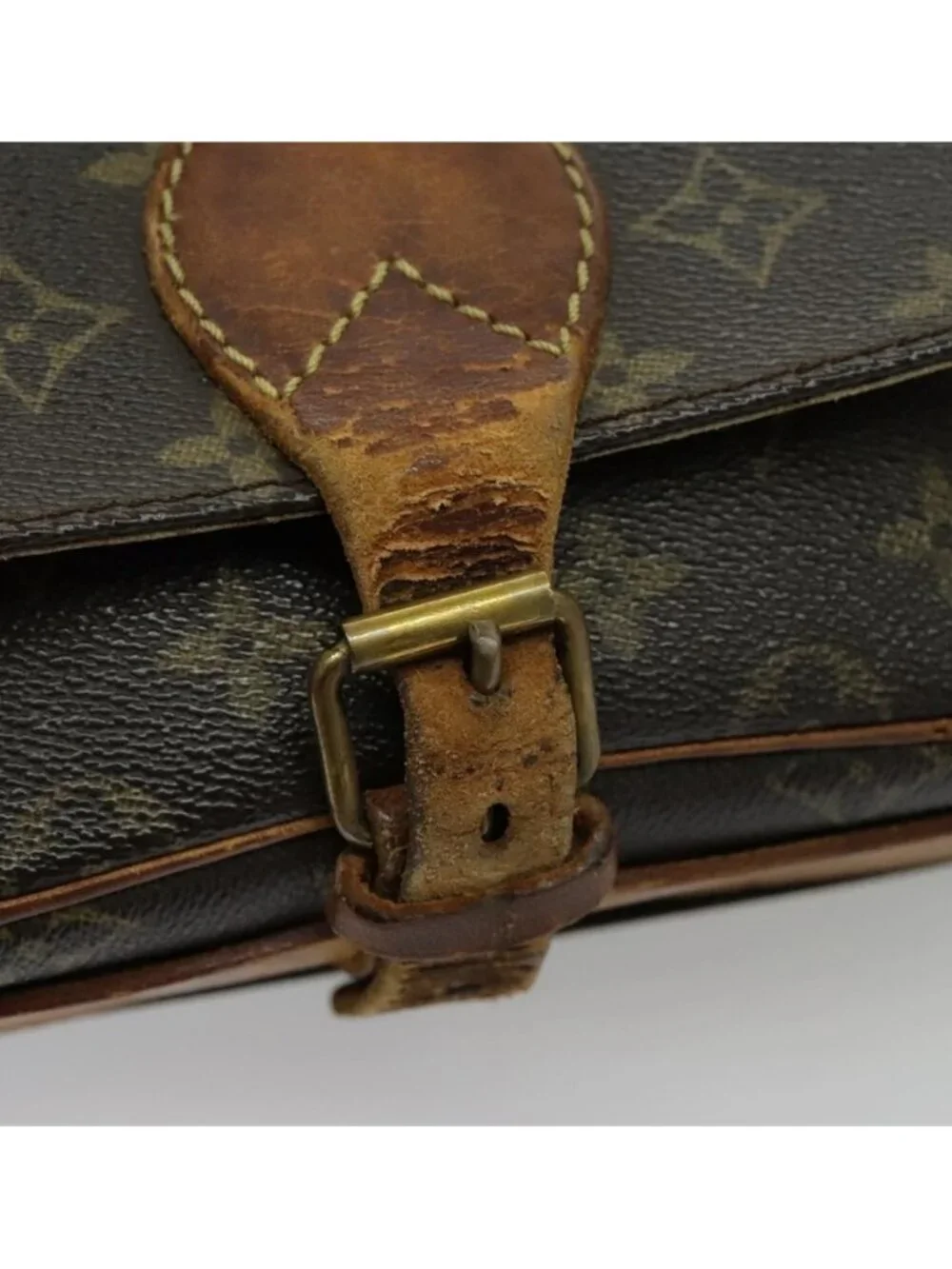 Authentic LOUIS VUITTON Monogram Cartouchiere MM Shoulder Bag M51253 LV